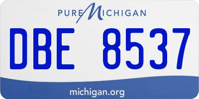 MI license plate DBE8537
