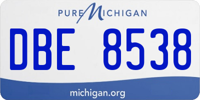 MI license plate DBE8538