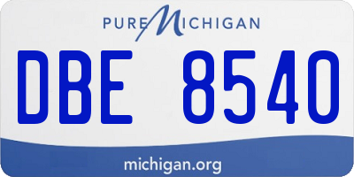 MI license plate DBE8540