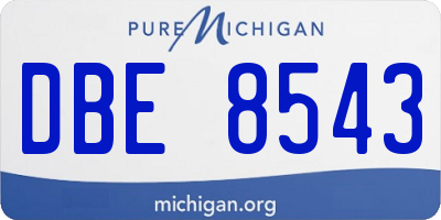MI license plate DBE8543