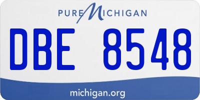 MI license plate DBE8548