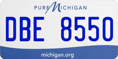 MI license plate DBE8550