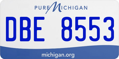 MI license plate DBE8553