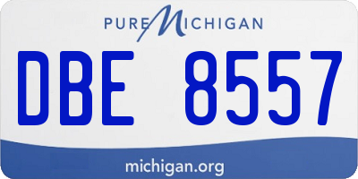 MI license plate DBE8557