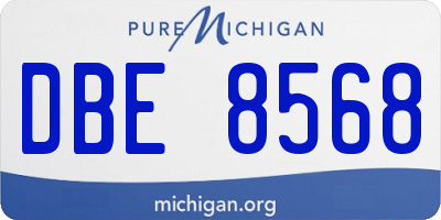 MI license plate DBE8568