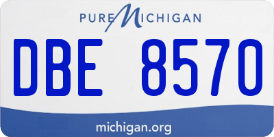 MI license plate DBE8570