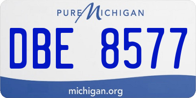 MI license plate DBE8577