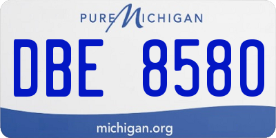 MI license plate DBE8580