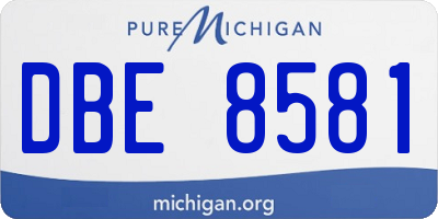 MI license plate DBE8581