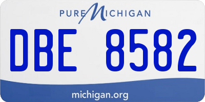 MI license plate DBE8582