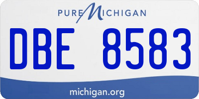 MI license plate DBE8583