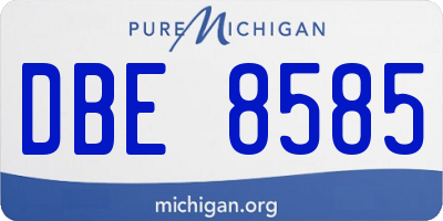 MI license plate DBE8585