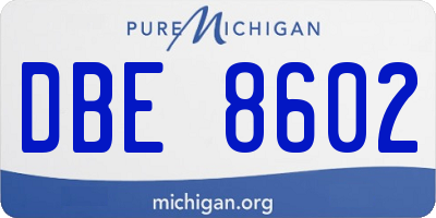 MI license plate DBE8602