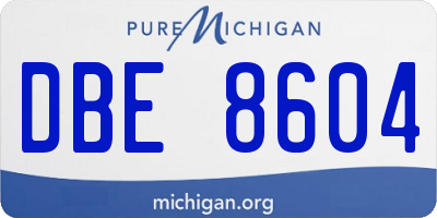 MI license plate DBE8604