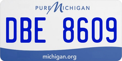 MI license plate DBE8609