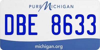 MI license plate DBE8633
