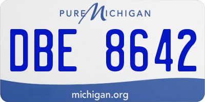 MI license plate DBE8642