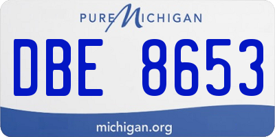 MI license plate DBE8653