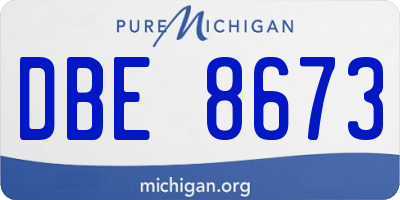 MI license plate DBE8673