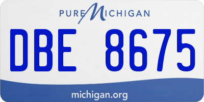MI license plate DBE8675