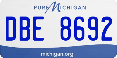 MI license plate DBE8692