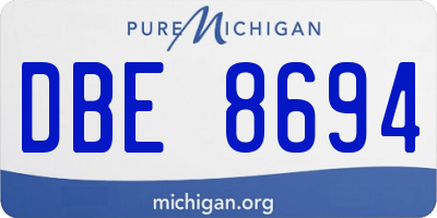 MI license plate DBE8694