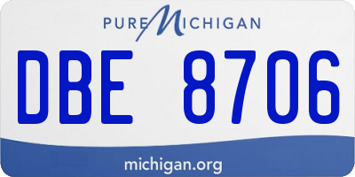 MI license plate DBE8706