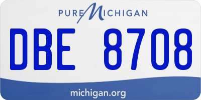 MI license plate DBE8708