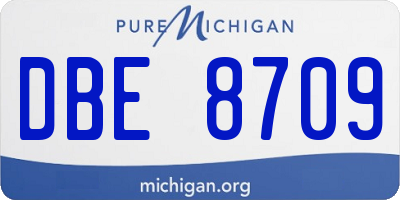 MI license plate DBE8709