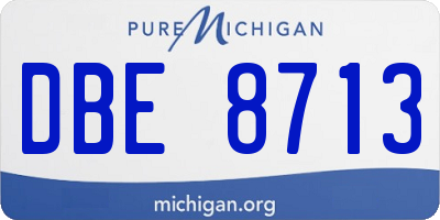 MI license plate DBE8713