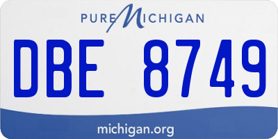 MI license plate DBE8749