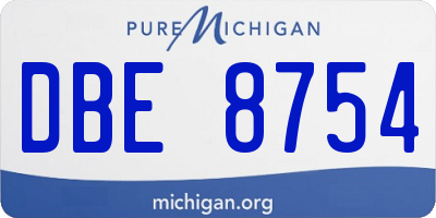 MI license plate DBE8754