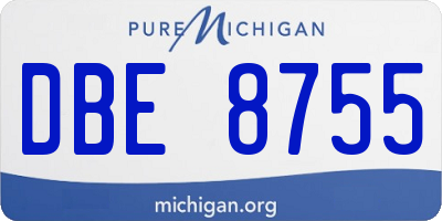 MI license plate DBE8755
