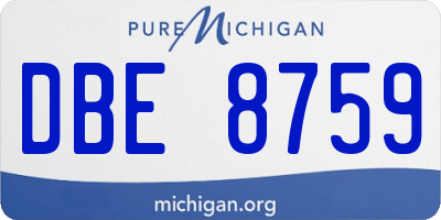 MI license plate DBE8759