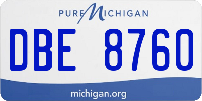 MI license plate DBE8760