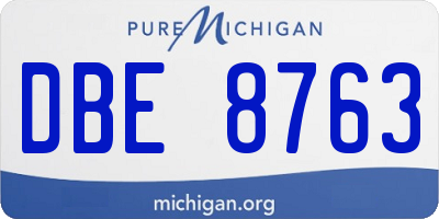 MI license plate DBE8763