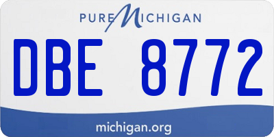 MI license plate DBE8772