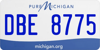 MI license plate DBE8775