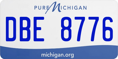 MI license plate DBE8776