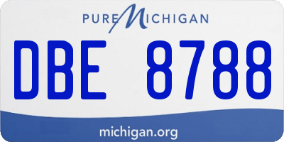 MI license plate DBE8788