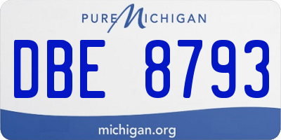 MI license plate DBE8793