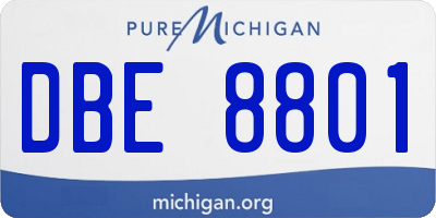 MI license plate DBE8801