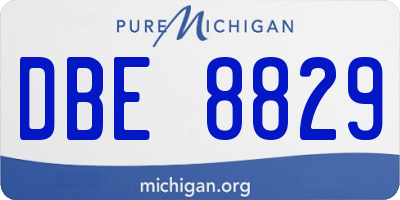 MI license plate DBE8829