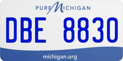 MI license plate DBE8830