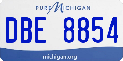 MI license plate DBE8854