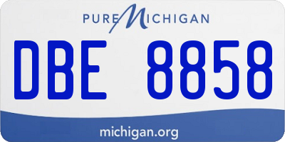 MI license plate DBE8858