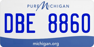 MI license plate DBE8860