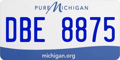 MI license plate DBE8875