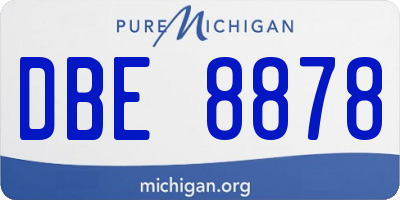 MI license plate DBE8878