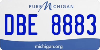 MI license plate DBE8883